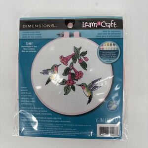 Hummingbird Duo Learn-A-Craft Counted Cross Stitch Kit 6" Round (14 Count) 72407